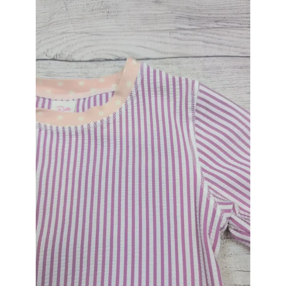 6 Ruffle Butts Seersucker Rash Guard - Picture 2 of 5